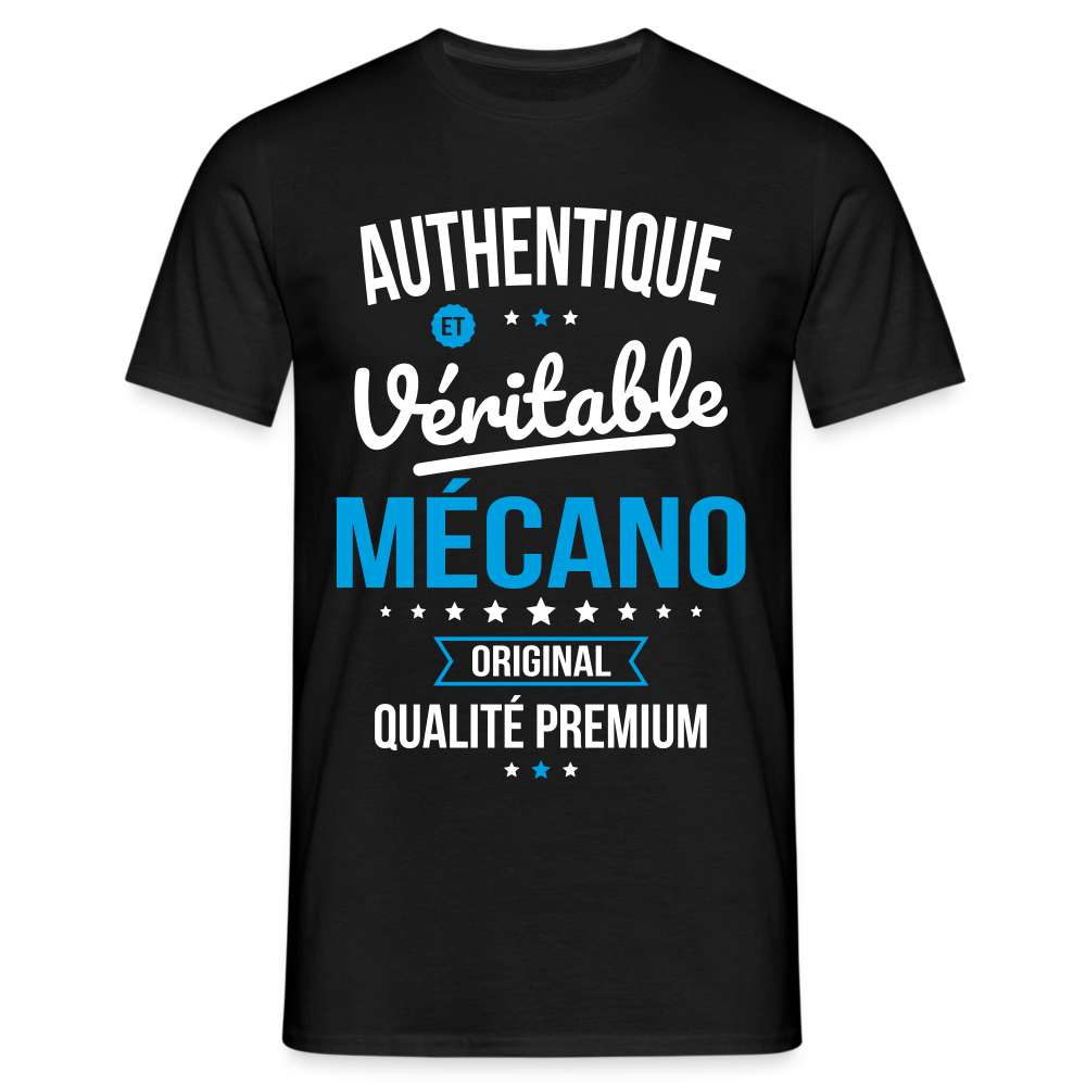 T-shirt Homme - Authentique et véritable Mécano - noir