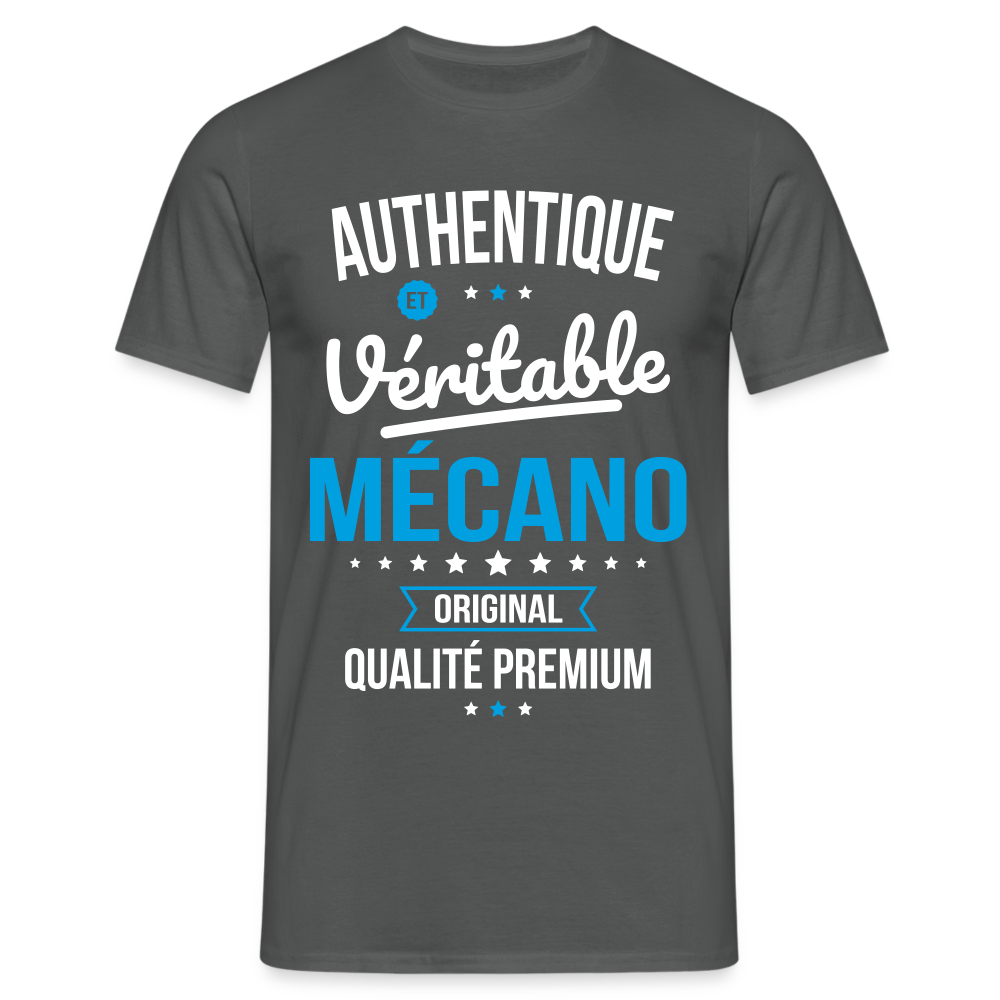 T-shirt Homme - Authentique et véritable Mécano - charbon