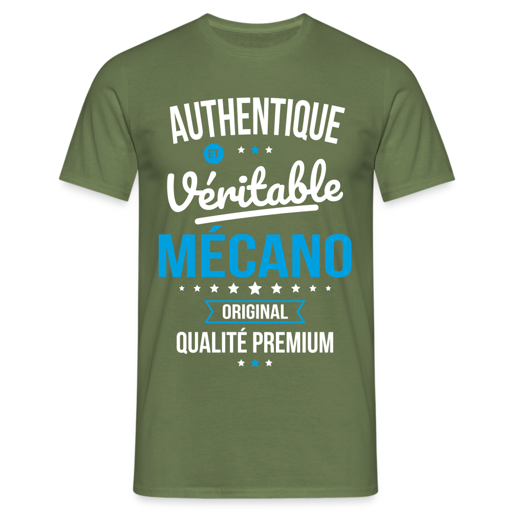 T-shirt Homme - Authentique et véritable Mécano - vert militaire