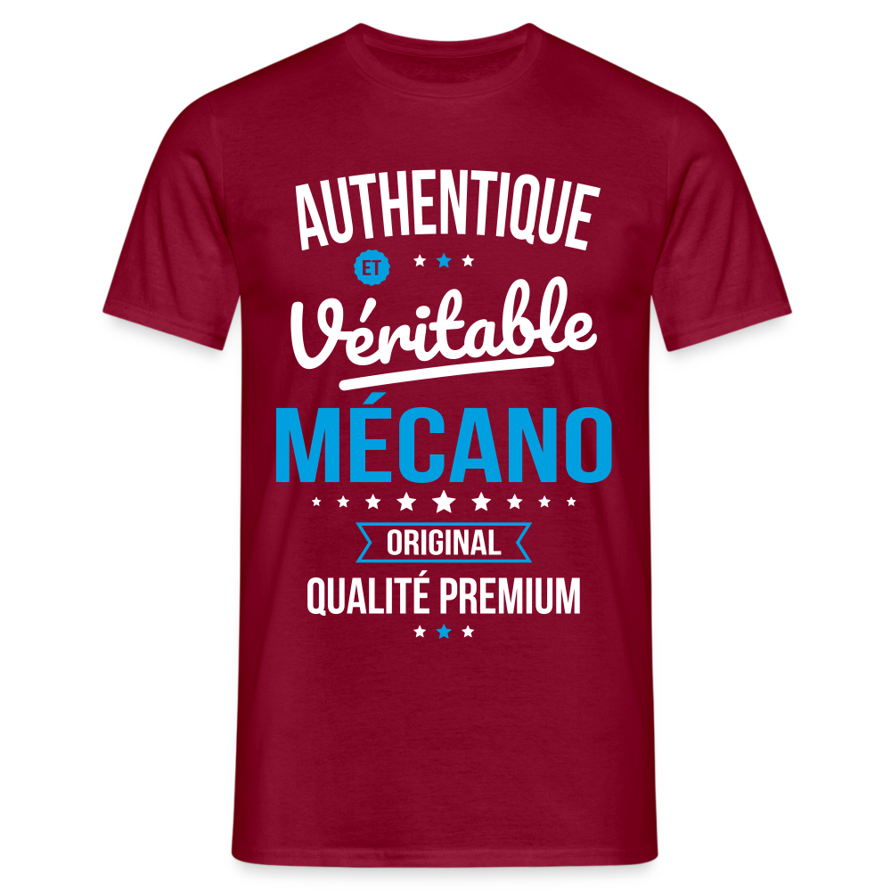 T-shirt Homme - Authentique et véritable Mécano - rouge brique