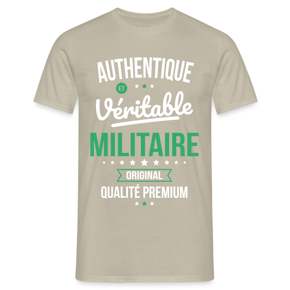 T-shirt Homme - Authentique et véritable Militaire - beige sable