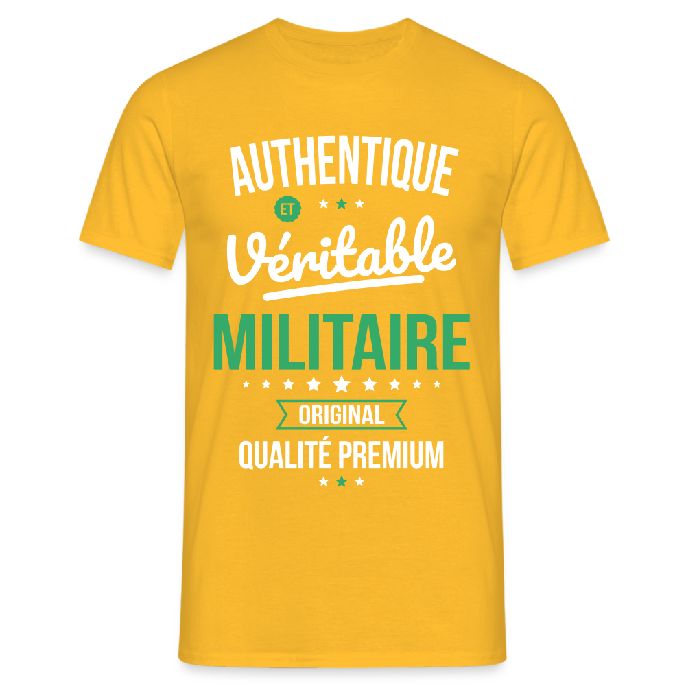 T-shirt Homme - Authentique et véritable Militaire - jaune