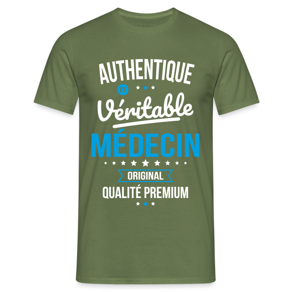 T-shirt Homme - Authentique et véritable Médecin - vert militaire