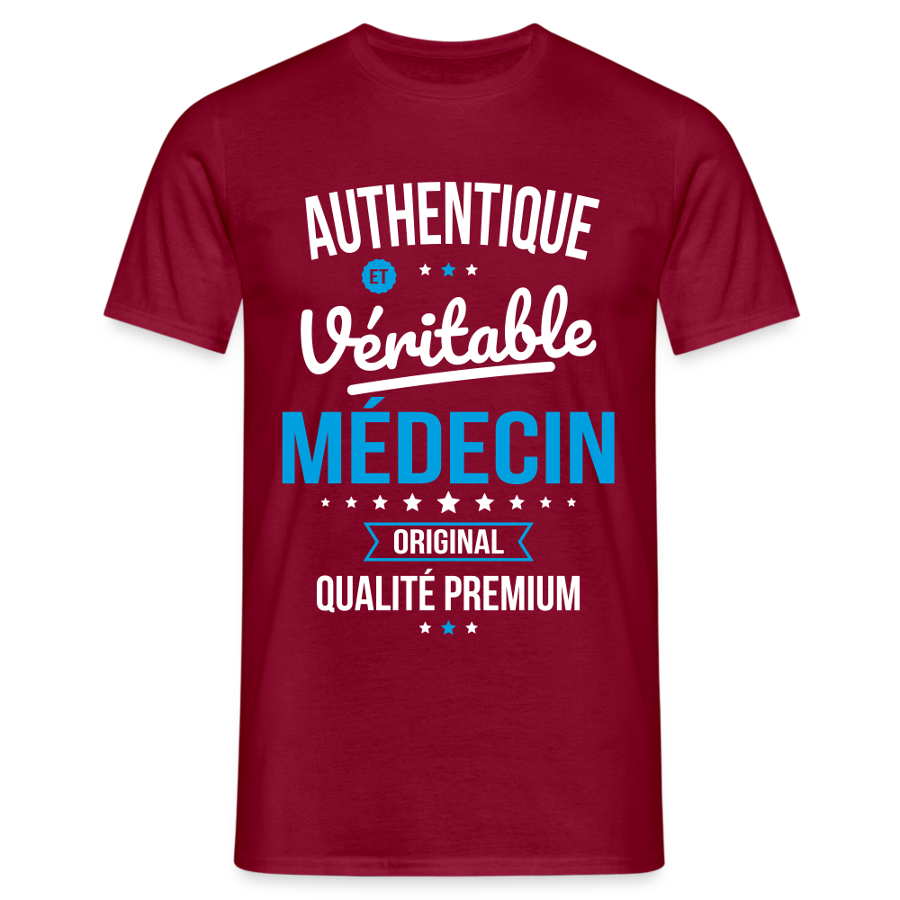 T-shirt Homme - Authentique et véritable Médecin - rouge brique