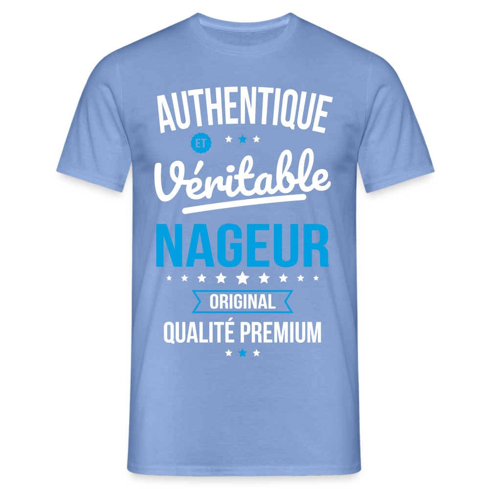 T-shirt Homme - Authentique et véritable Nageur - carolina blue