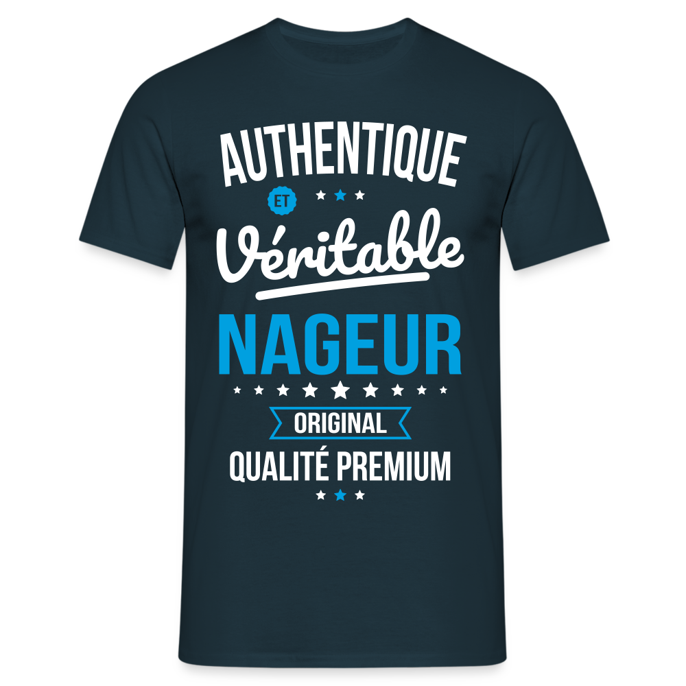 T-shirt Homme - Authentique et véritable Nageur - marine