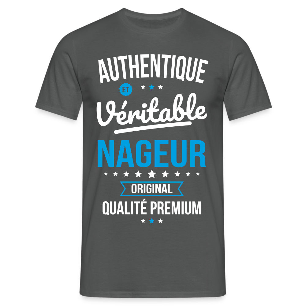 T-shirt Homme - Authentique et véritable Nageur - charbon