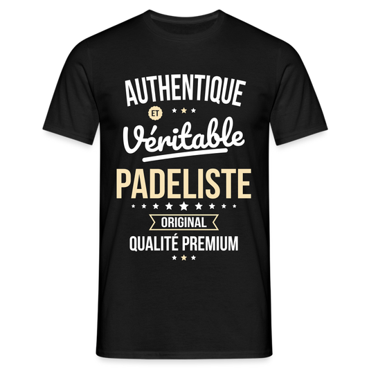 T-shirt Homme - Authentique et véritable Padeliste - noir