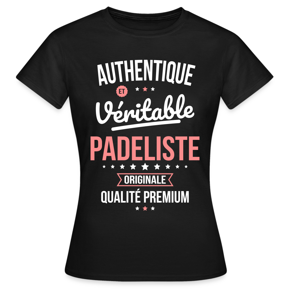 T-shirt Femme - Authentique et véritable Padeliste - noir