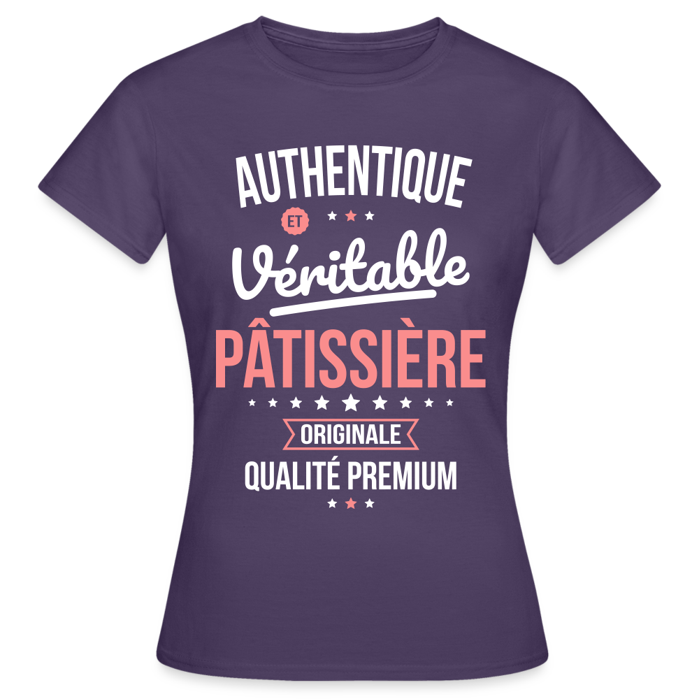 T-shirt Femme - Authentique et véritable Pâtissière - violet foncé