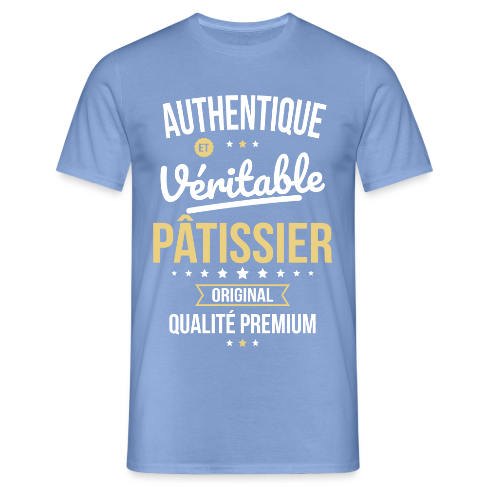 T-shirt Homme - Authentique et véritable Pâtissier - carolina blue