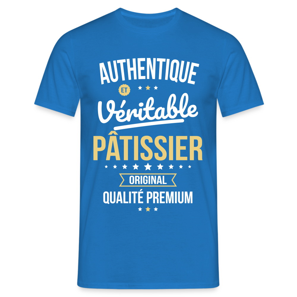 T-shirt Homme - Authentique et véritable Pâtissier - bleu royal