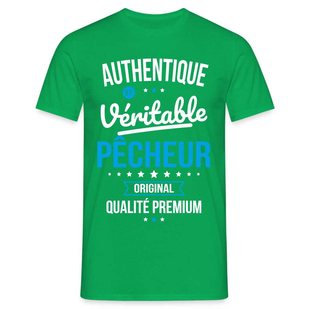 T-shirt Homme - Authentique et véritable Pêcheur - vert