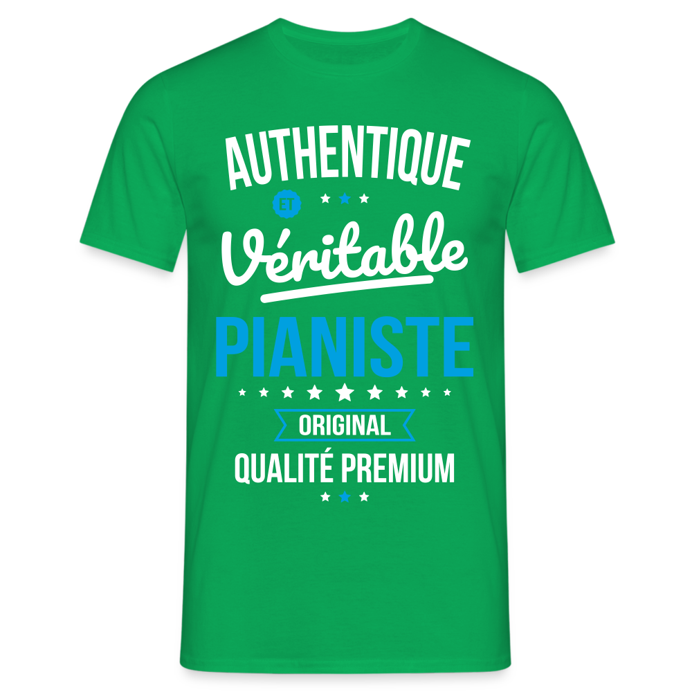 T-shirt Homme - Authentique et véritable Pianiste - vert