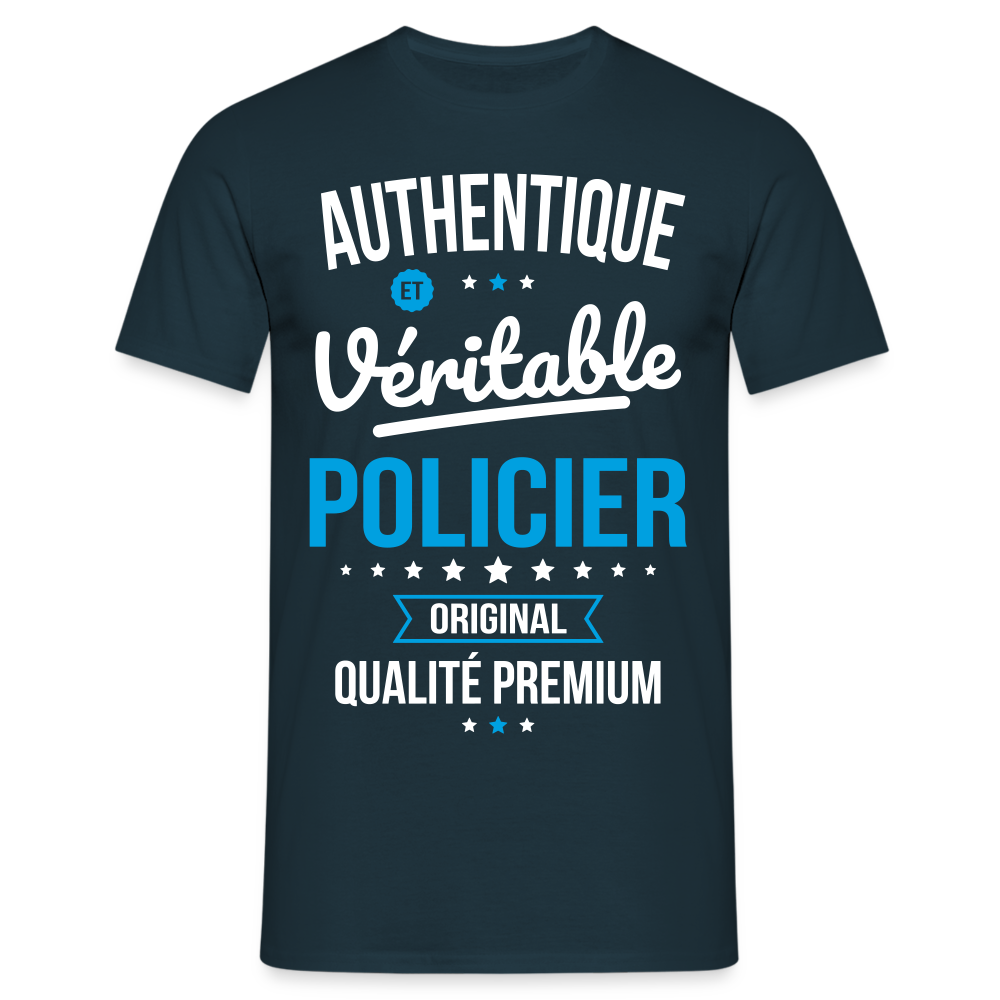 T-shirt Homme - Authentique et véritable Policier - marine