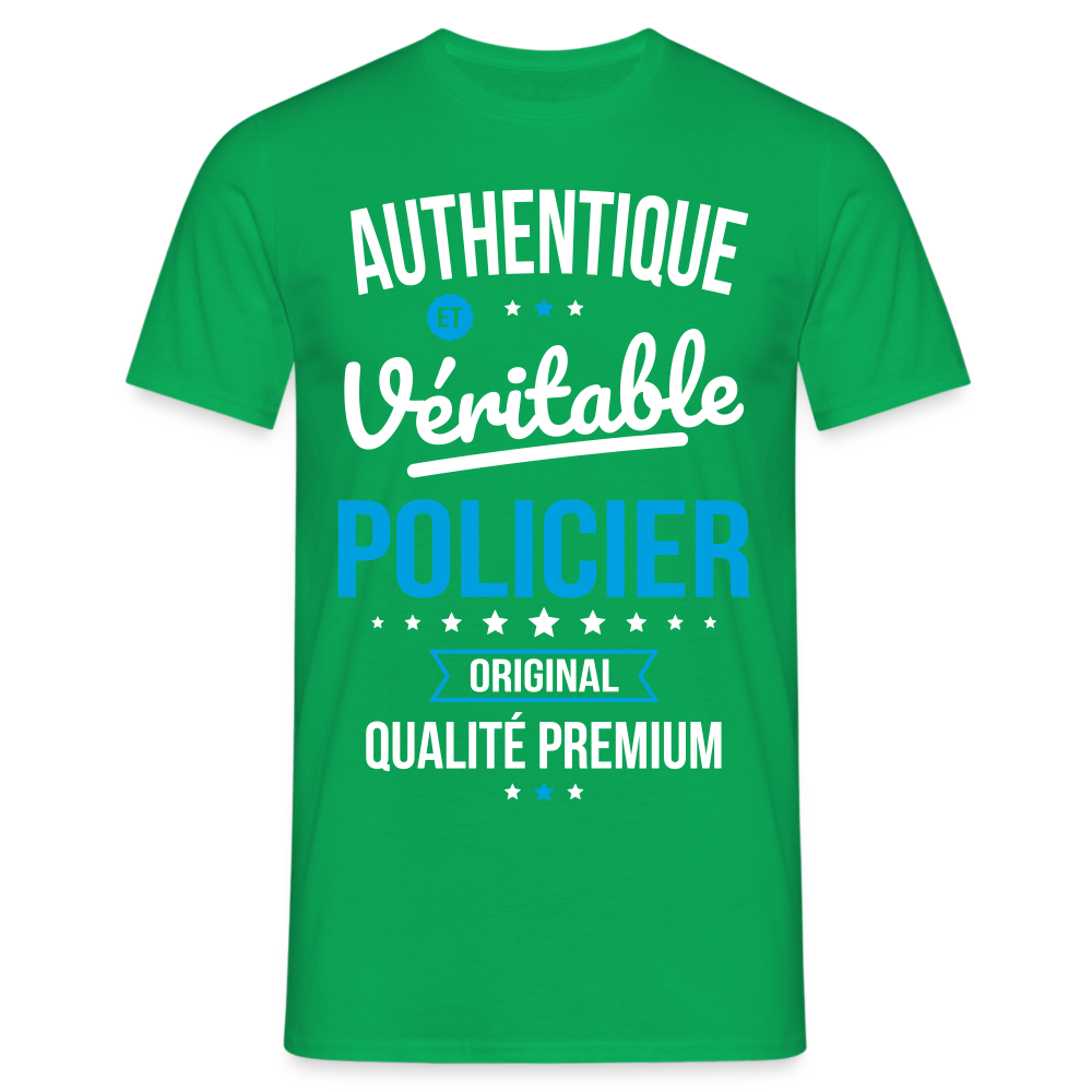 T-shirt Homme - Authentique et véritable Policier - vert