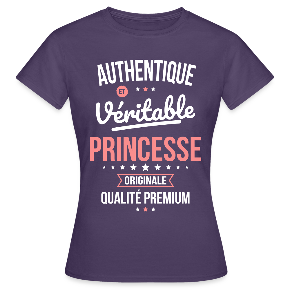 T-shirt Femme - Authentique et véritable Princesse - violet foncé