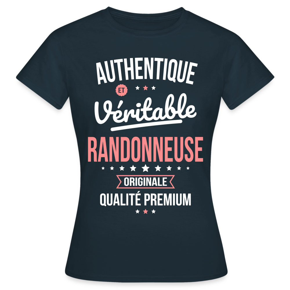 T-shirt Femme - Authentique et véritable Randonneuse - marine