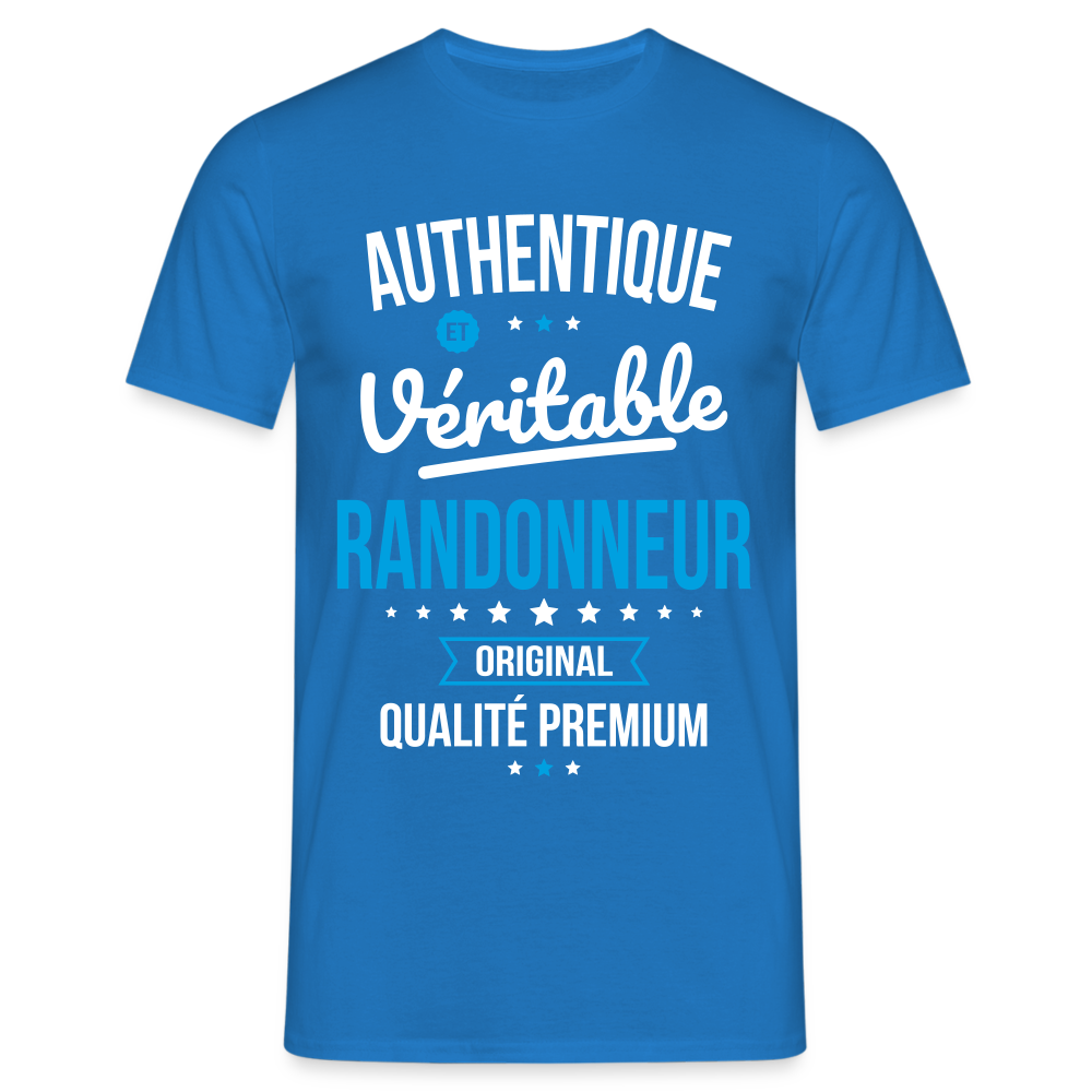 T-shirt Homme - Authentique et véritable Randonneur - bleu royal