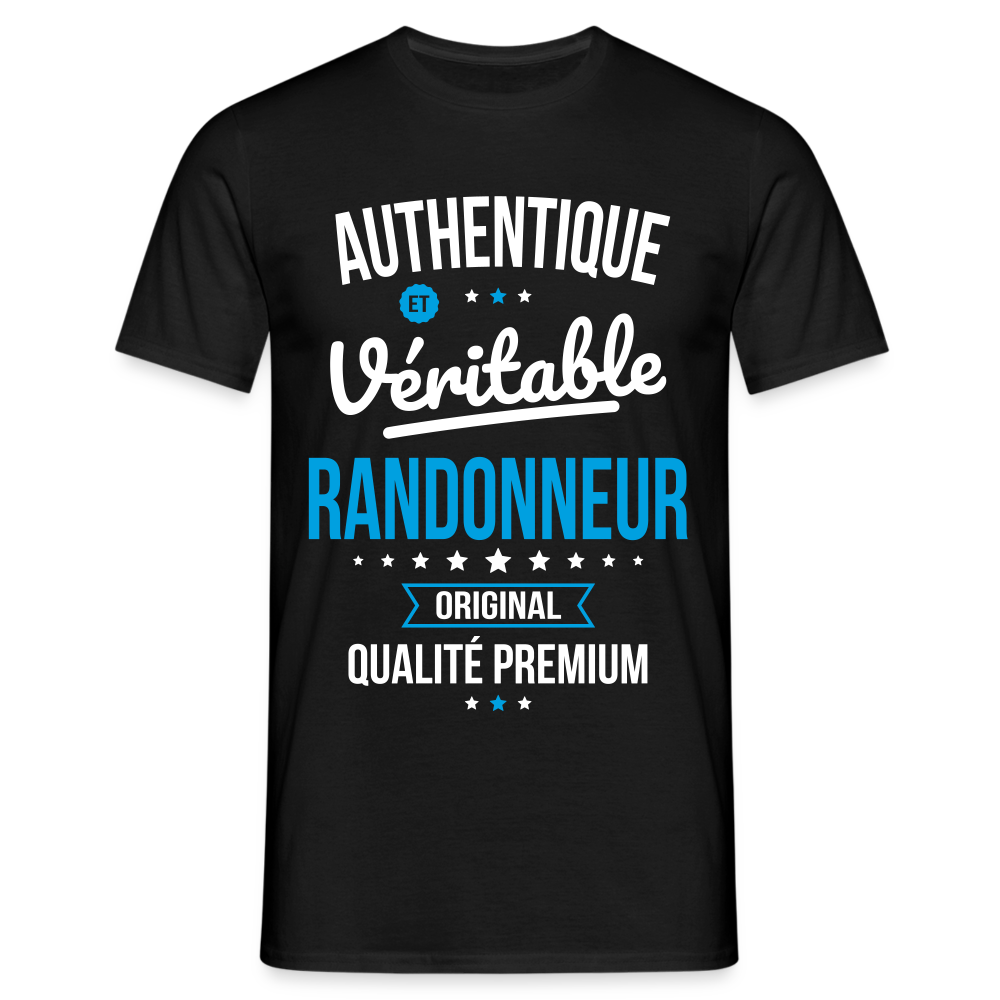 T-shirt Homme - Authentique et véritable Randonneur - noir