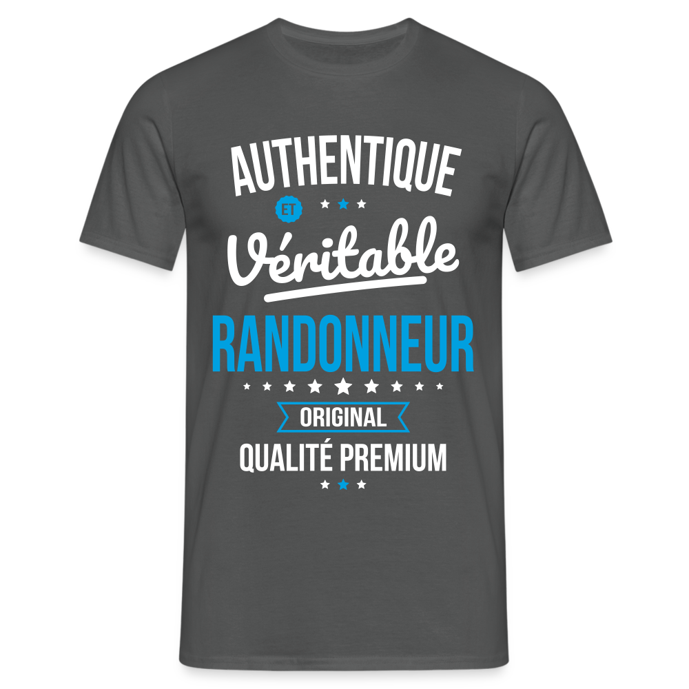 T-shirt Homme - Authentique et véritable Randonneur - charbon