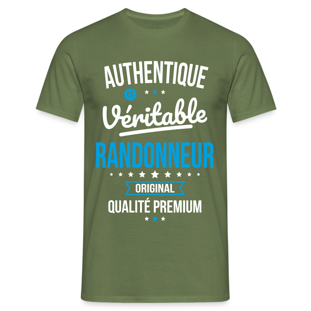 T-shirt Homme - Authentique et véritable Randonneur - vert militaire