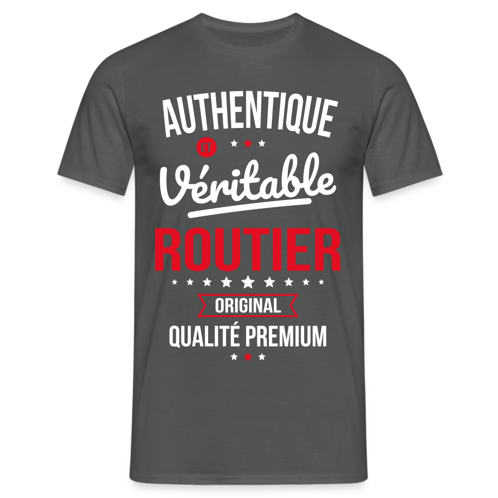 T-shirt Homme - Authentique et véritable Routier - charbon