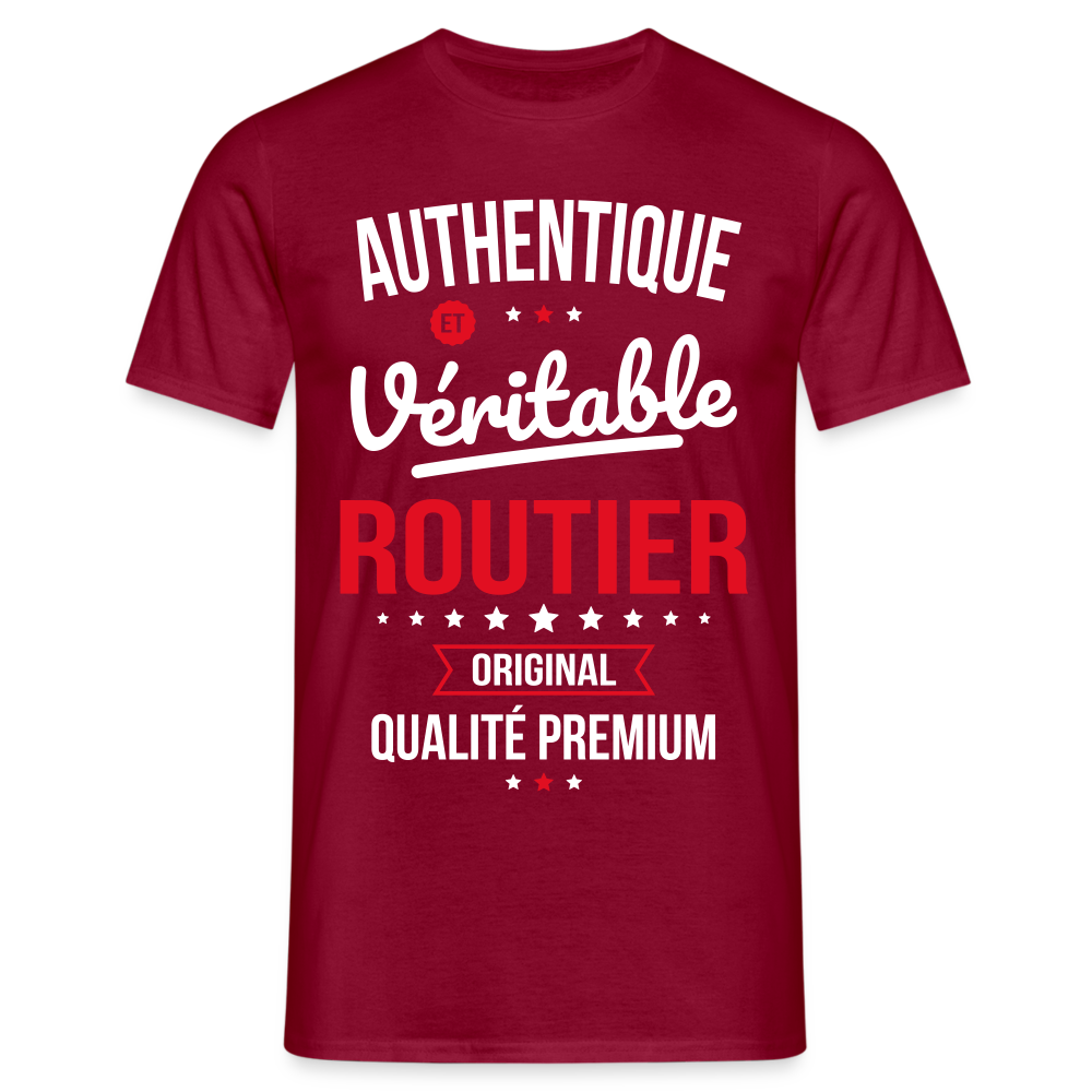 T-shirt Homme - Authentique et véritable Routier - rouge brique