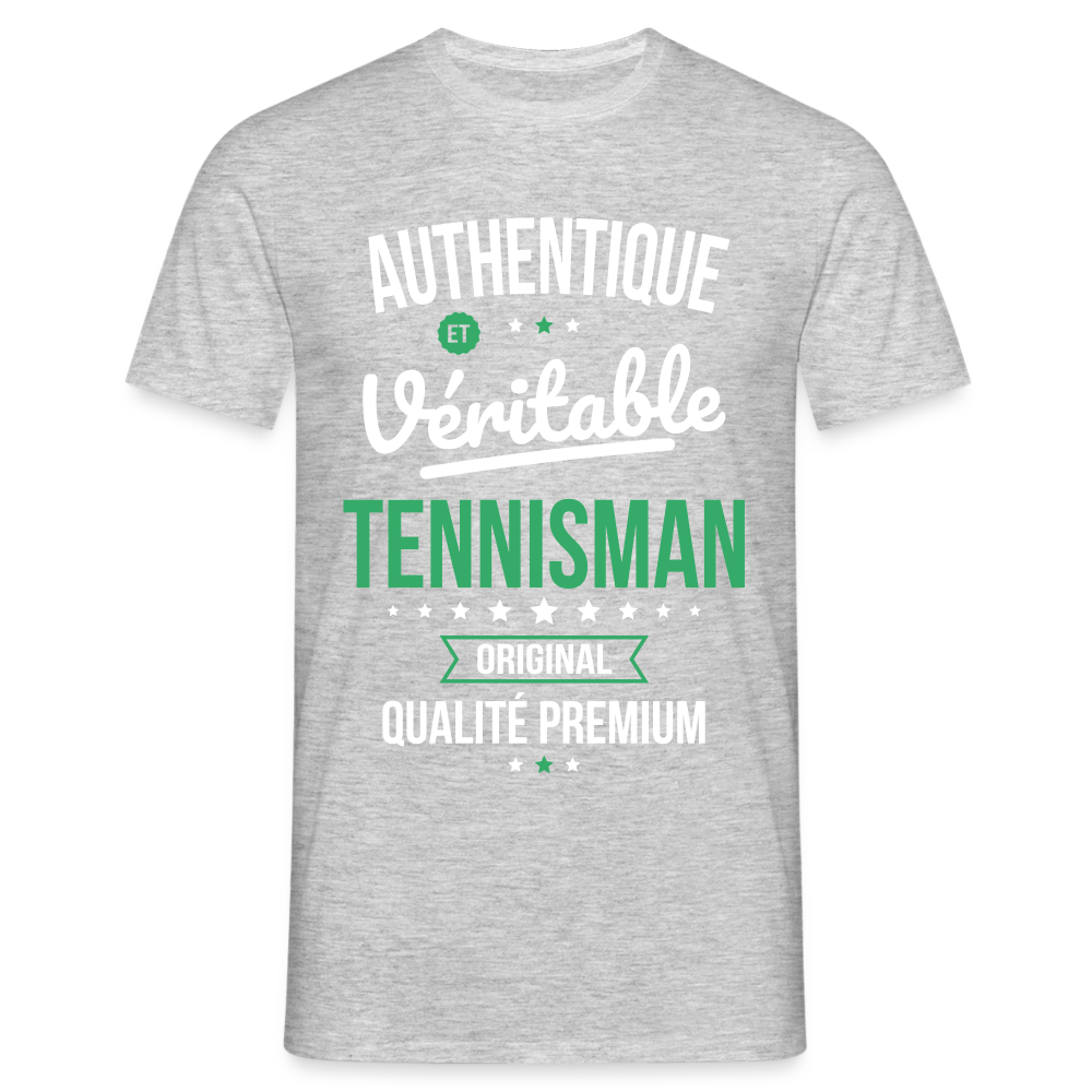 T-shirt Homme - Authentique et véritable Tennisman - gris chiné