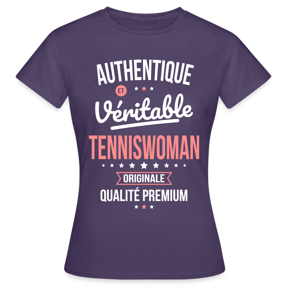 T-shirt Femme - Authentique et véritable Tenniswoman - violet foncé