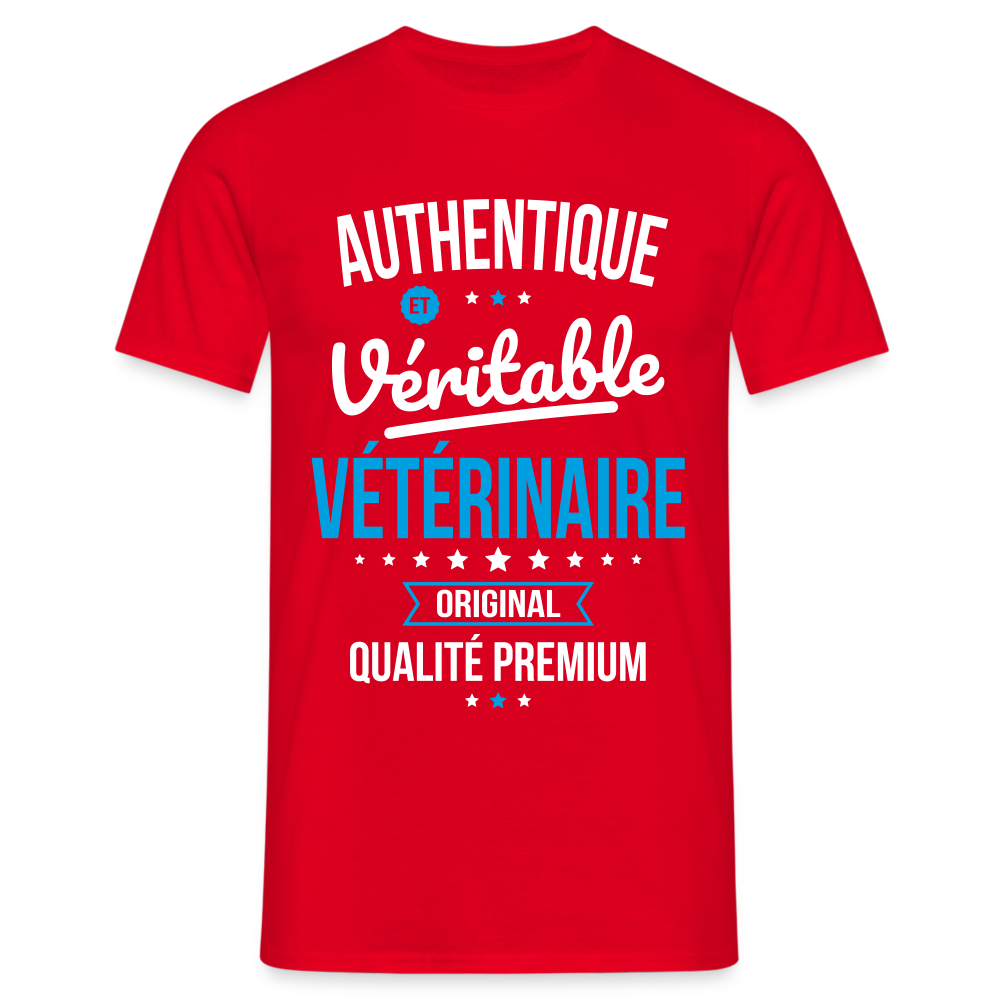 T-shirt Homme - Authentique et véritable Vétérinaire - rouge