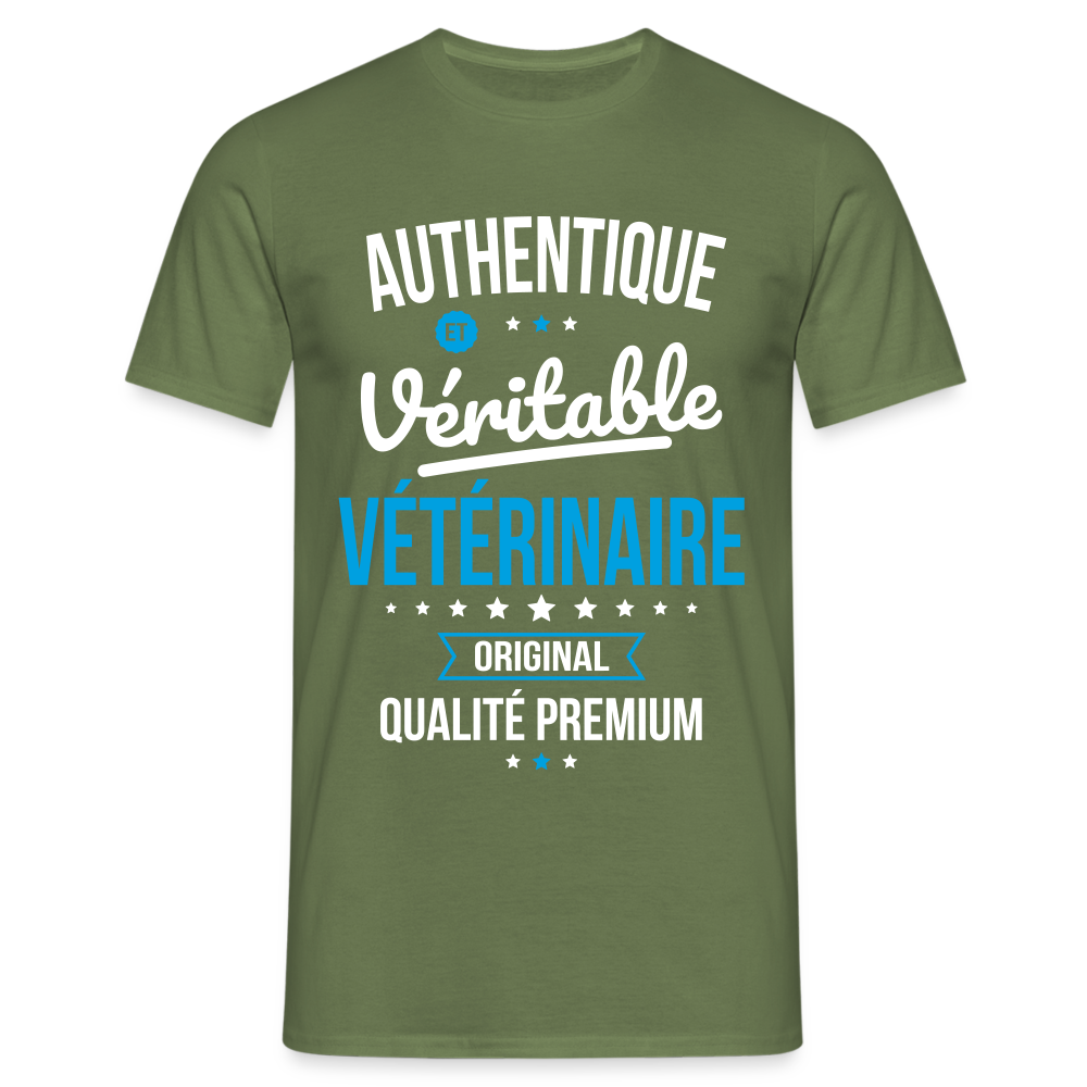 T-shirt Homme - Authentique et véritable Vétérinaire - vert militaire