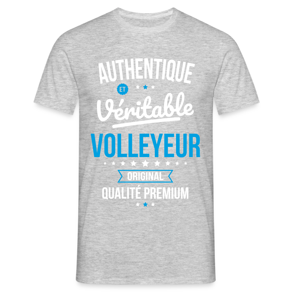 T-shirt Homme - Authentique et véritable Volleyeur - gris chiné