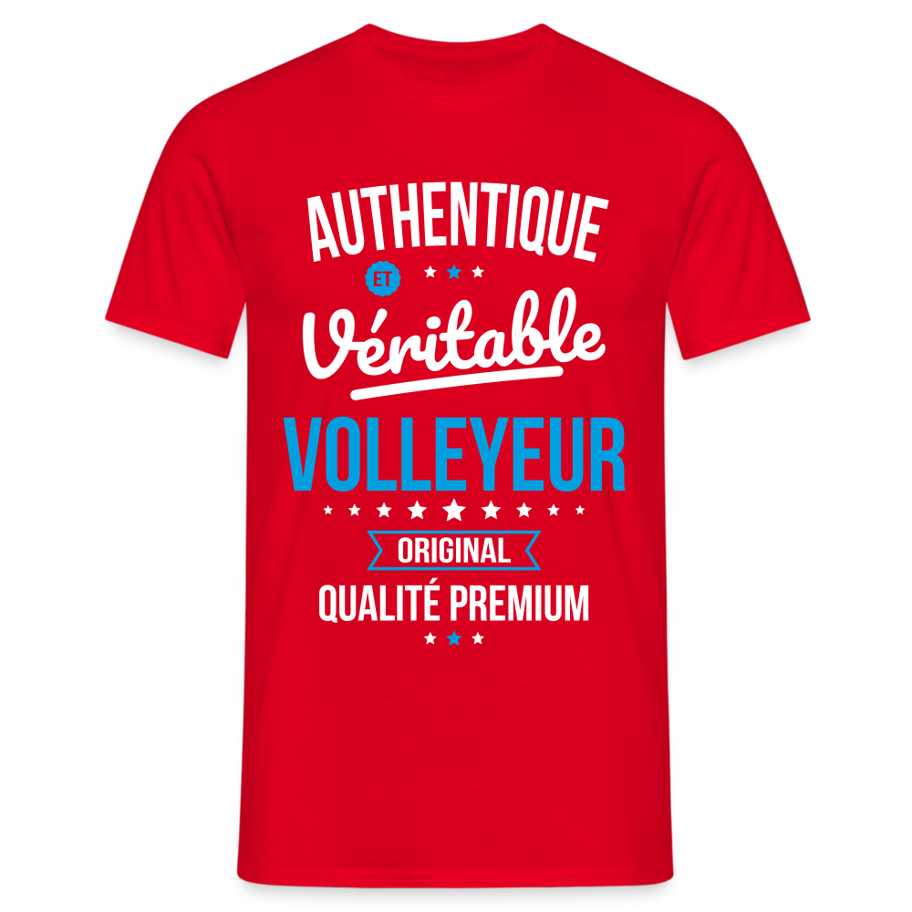 T-shirt Homme - Authentique et véritable Volleyeur - rouge