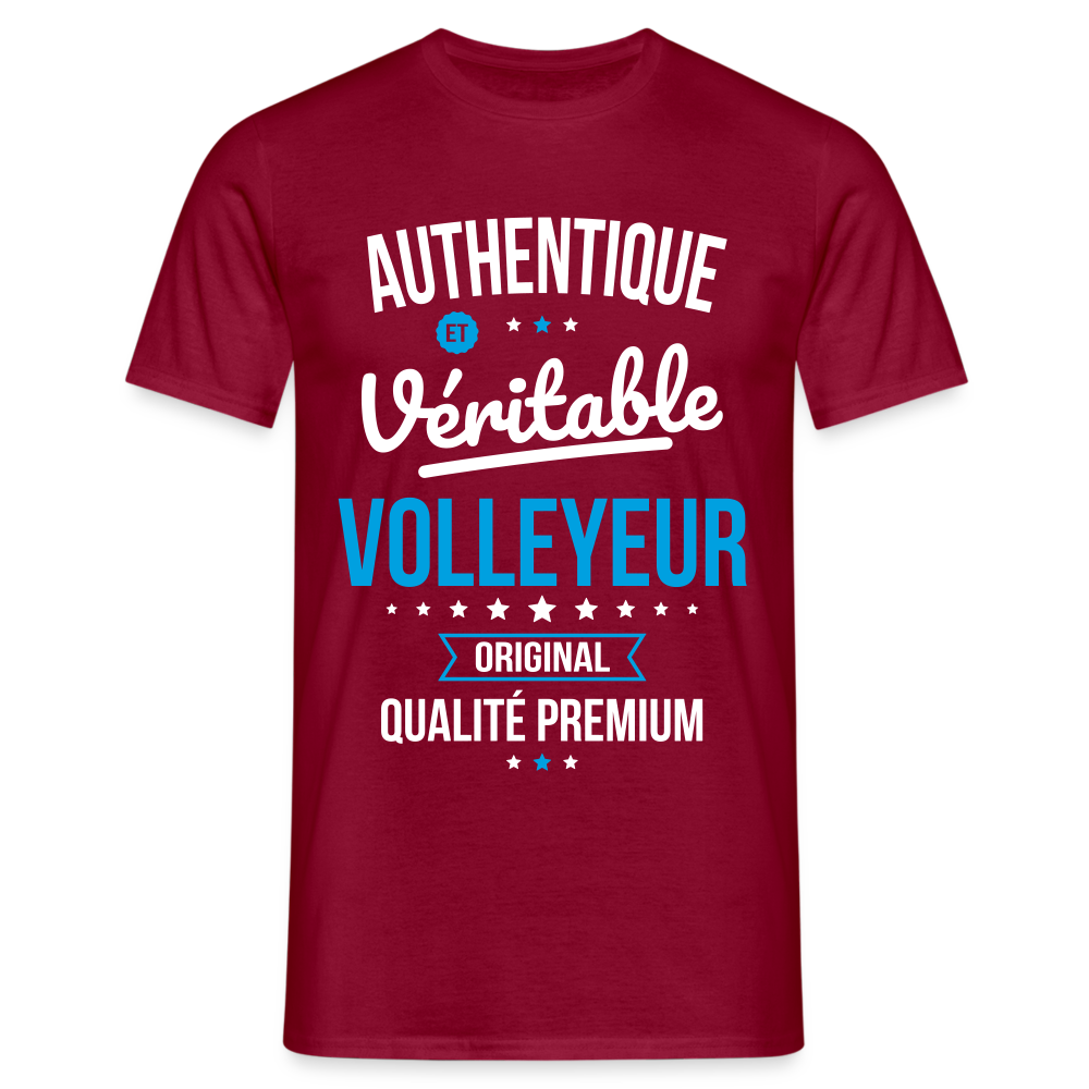 T-shirt Homme - Authentique et véritable Volleyeur - rouge brique