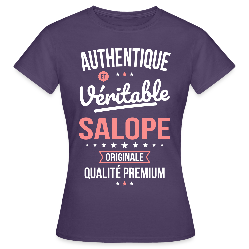 T-shirt Femme - Authentique et véritable Salope - violet foncé