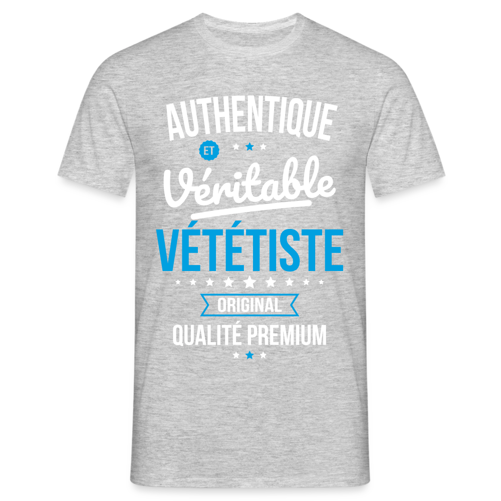 T-shirt Homme - Authentique et véritable Vététiste - gris chiné