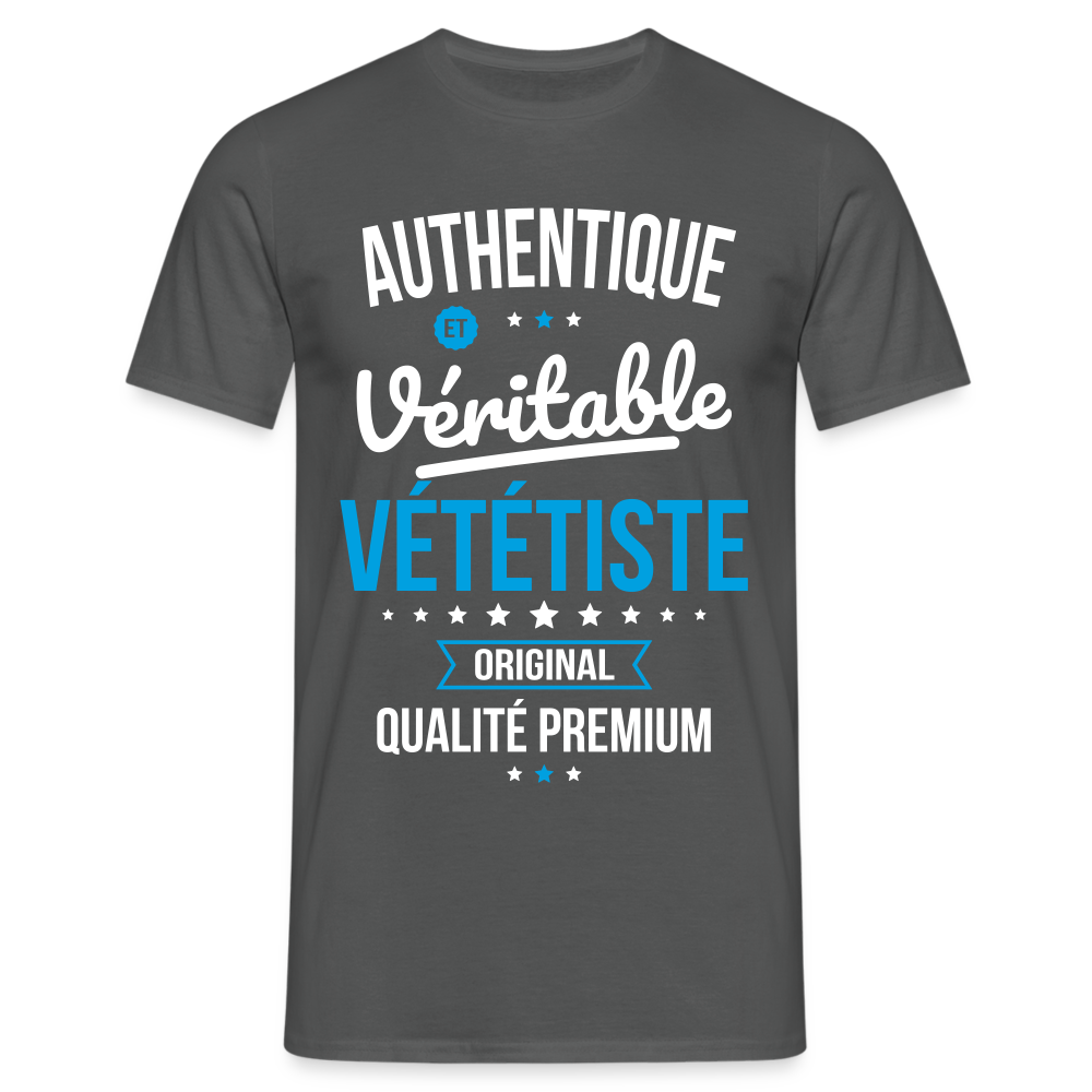 T-shirt Homme - Authentique et véritable Vététiste - charbon