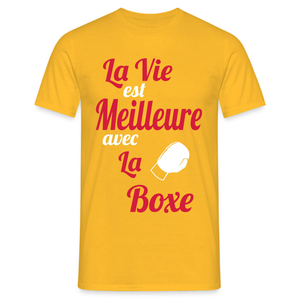 T-shirt Homme - La vie est meilleure avec la Boxe - jaune