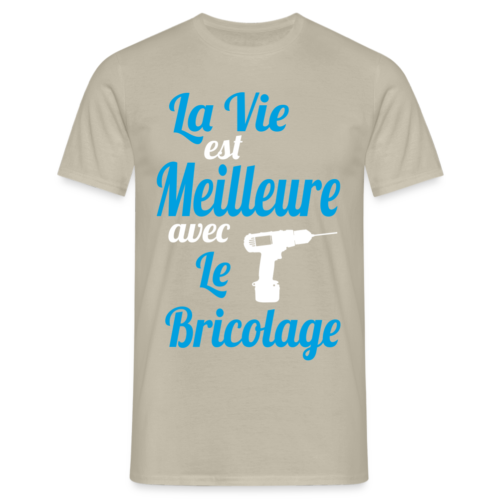 T-shirt Homme - La vie est meilleure avec le Bricolage - beige sable