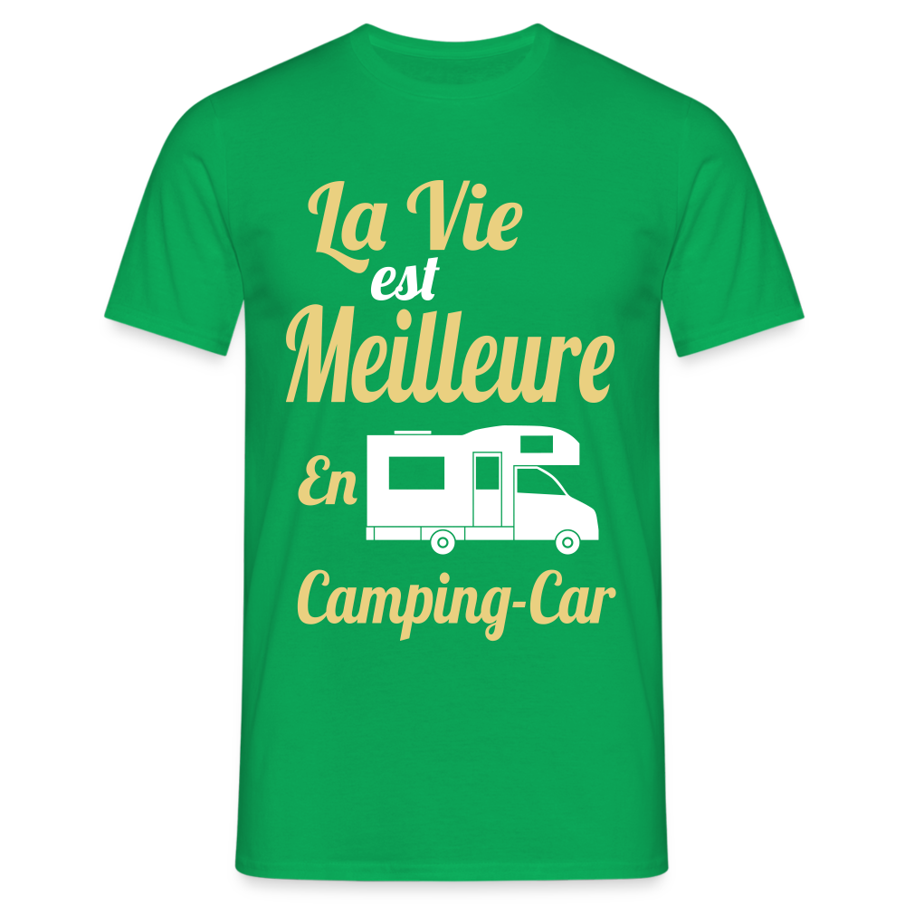 T-shirt Homme - La vie est meilleure avec en Camping-car - vert