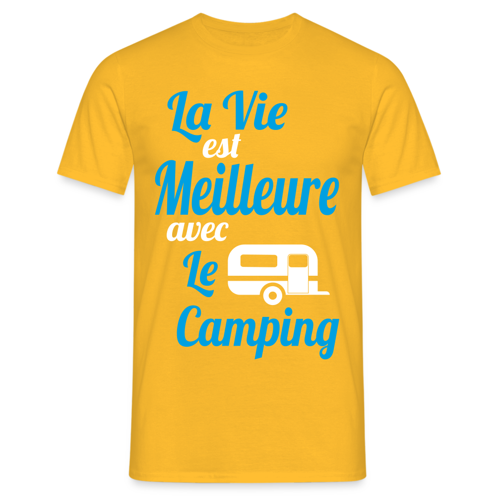 T-shirt Homme - La vie est meilleure avec le Camping - jaune