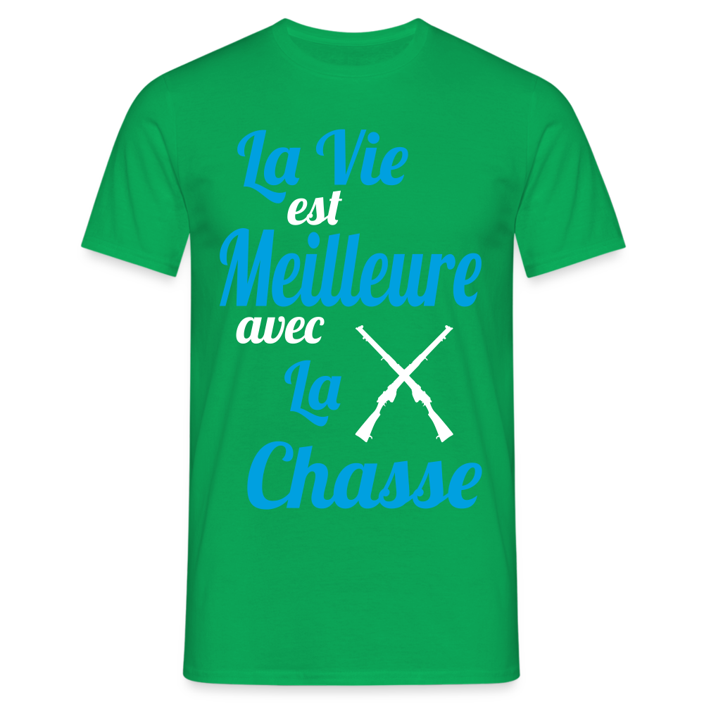 T-shirt Homme - La vie est meilleure avec la Chasse - vert