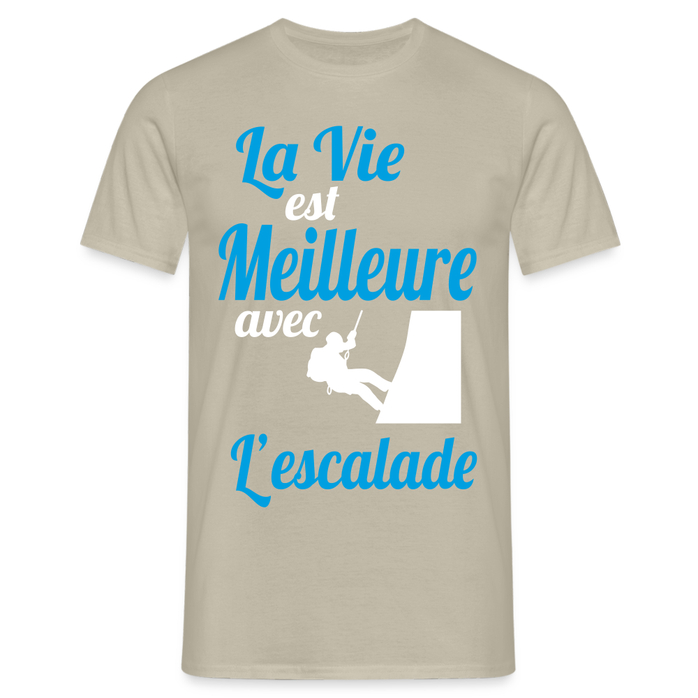 T-shirt Homme - La vie est meilleure avec l'Escalade - beige sable