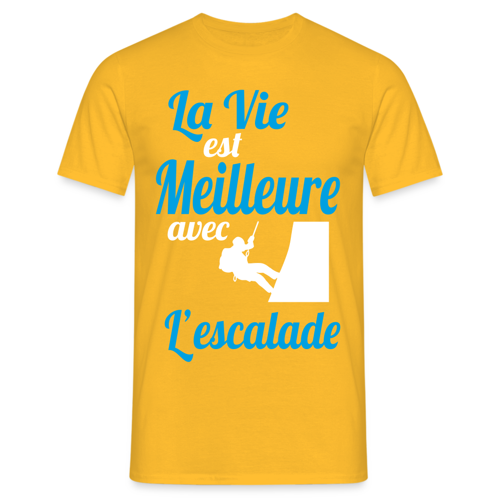 T-shirt Homme - La vie est meilleure avec l'Escalade - jaune