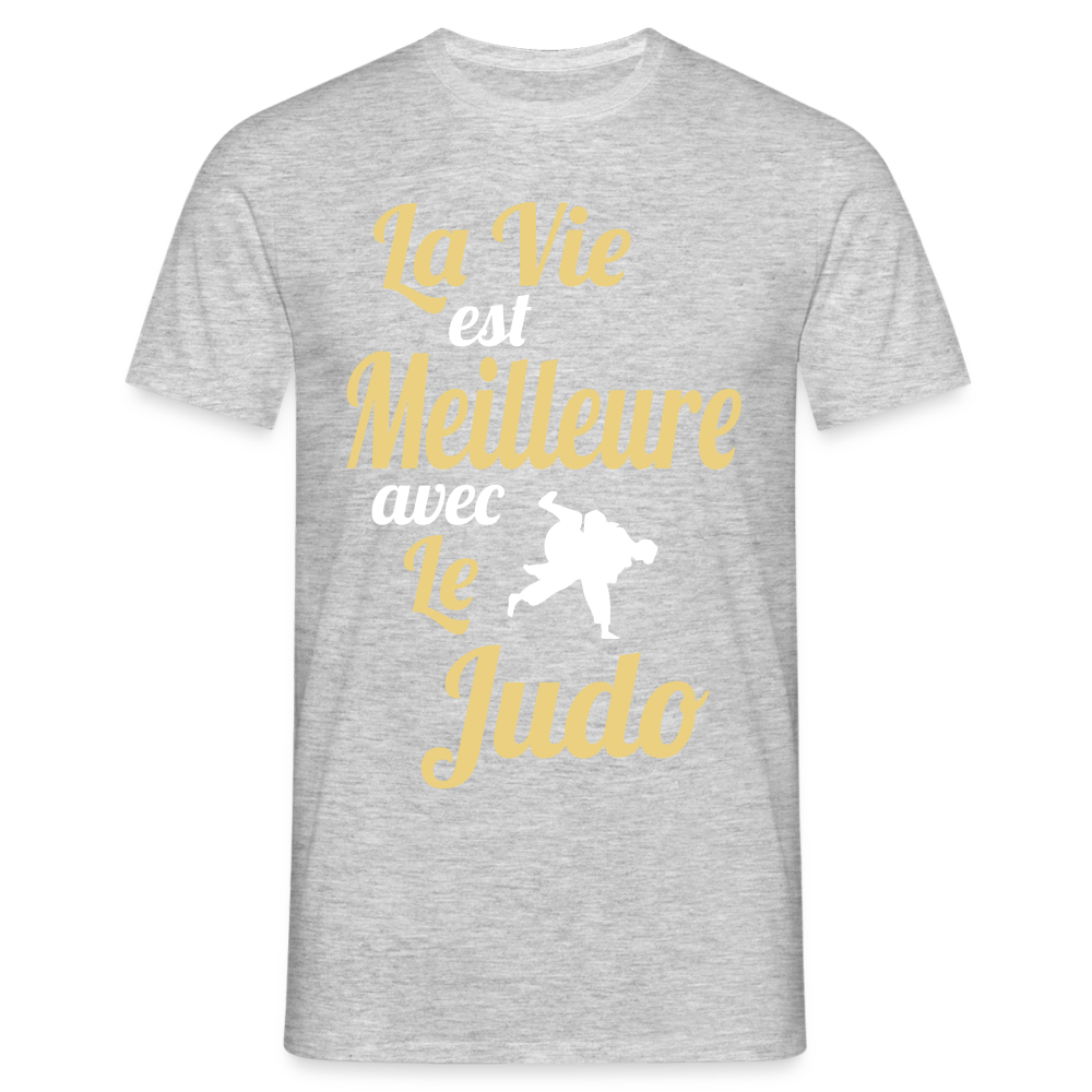 T-shirt Homme - La vie est meilleure avec le Judo - gris chiné