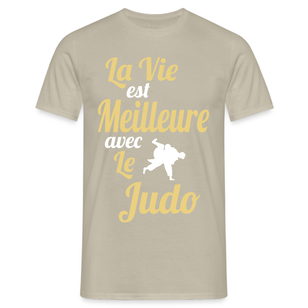 T-shirt Homme - La vie est meilleure avec le Judo - beige sable