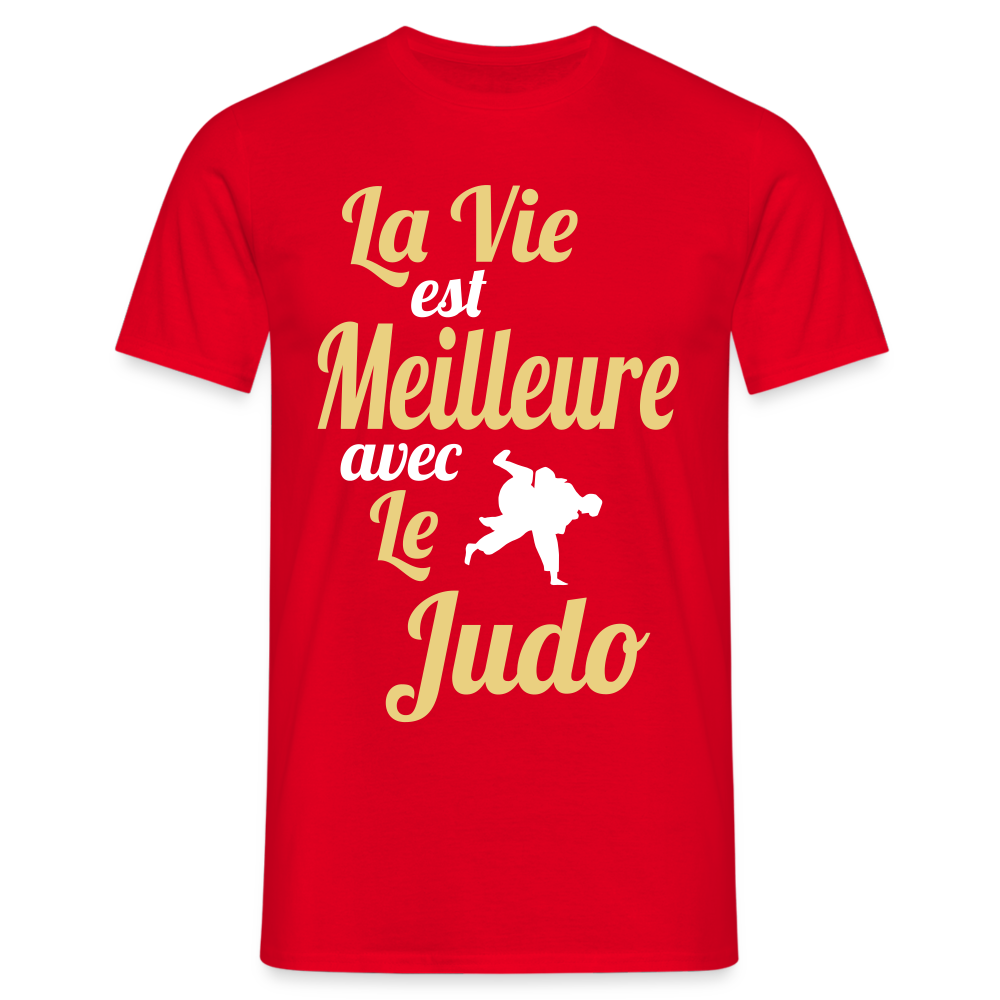 T-shirt Homme - La vie est meilleure avec le Judo - rouge