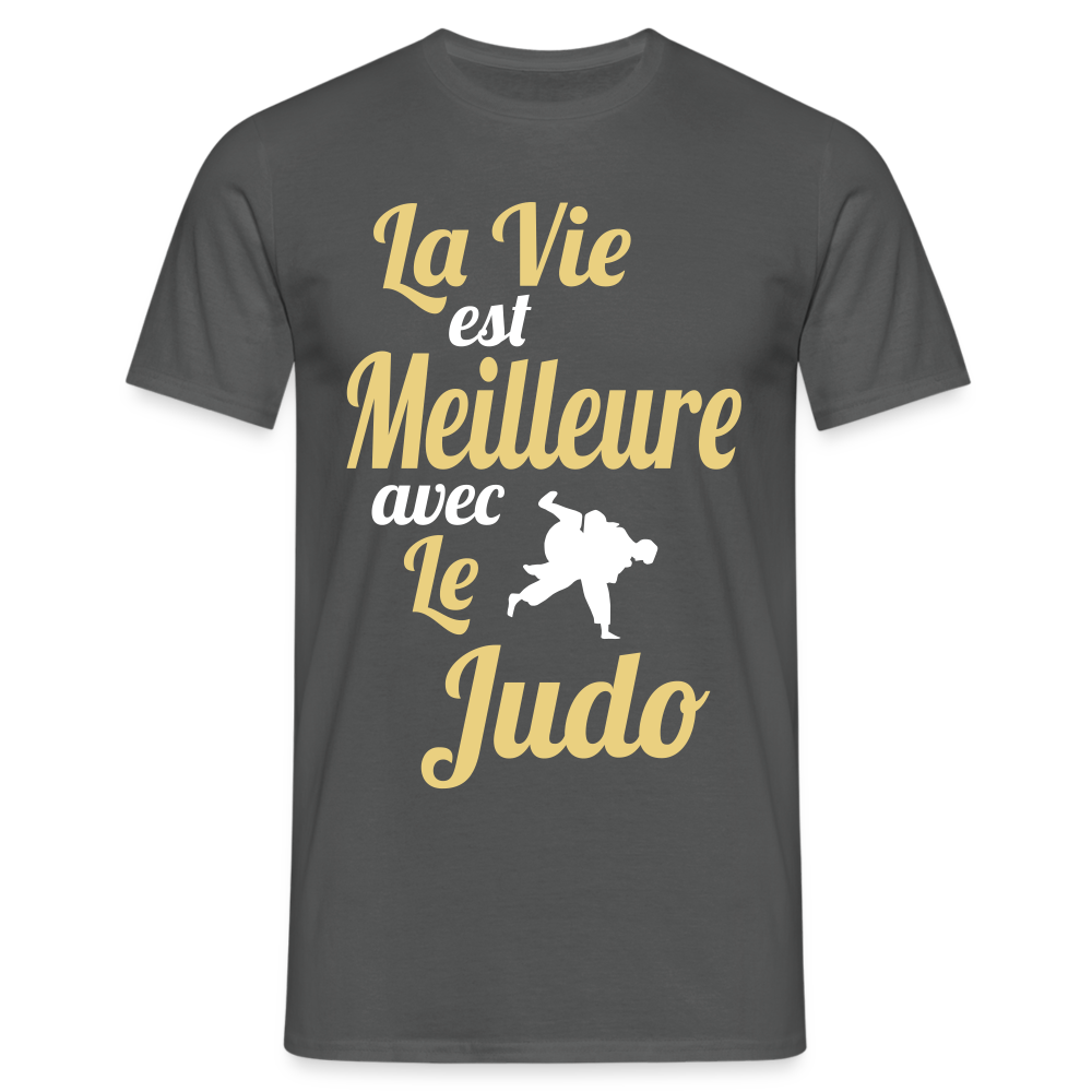 T-shirt Homme - La vie est meilleure avec le Judo - charbon