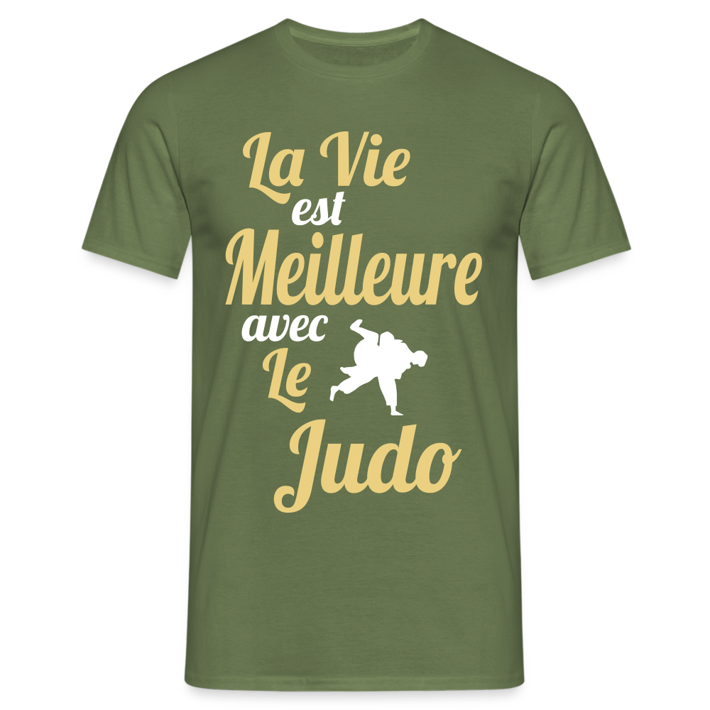 T-shirt Homme - La vie est meilleure avec le Judo - vert militaire